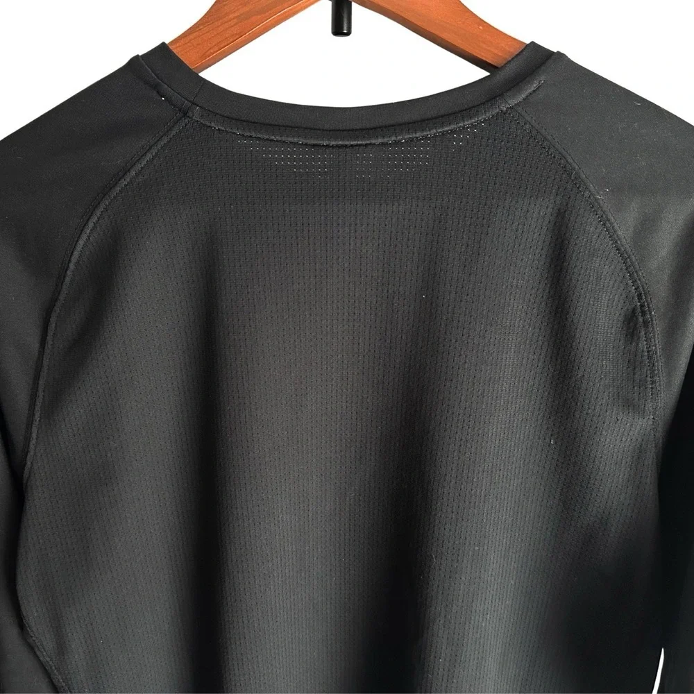 Nike Dri-FIT Men's M Black Gray Panel Long Sleeve Training Shirt 677638-010